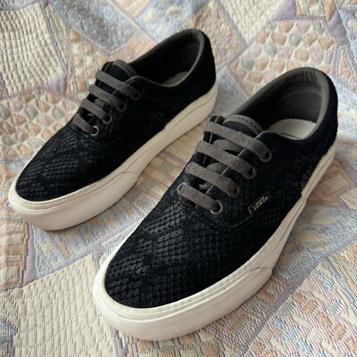 Vans UK 4 Snakeskin Suede Trainers Size Low Top Era Platform Black Skate Shoes