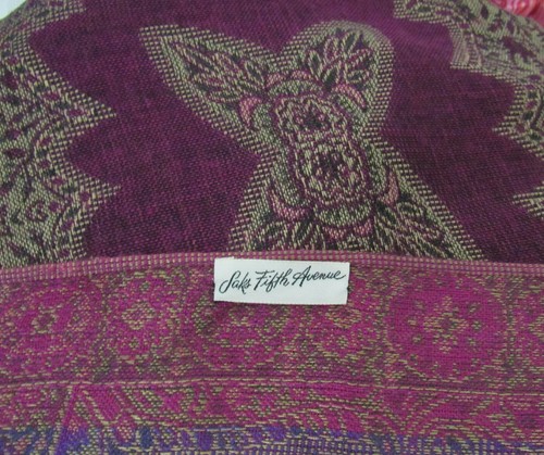 Vintage 1960er 70er SAKS FIVE AVENUE BLUMEN PAISLEY SCHAL 75" mal 22 1/2" VISKOSE WOLLE? - Bild 3 von 11