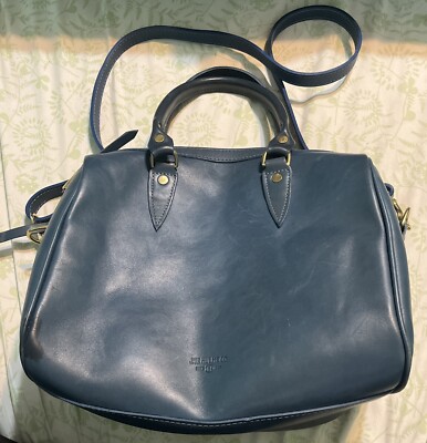 Hulme Co Leather Purse Handbag Satchel Blue Rare EUC Read Dbm