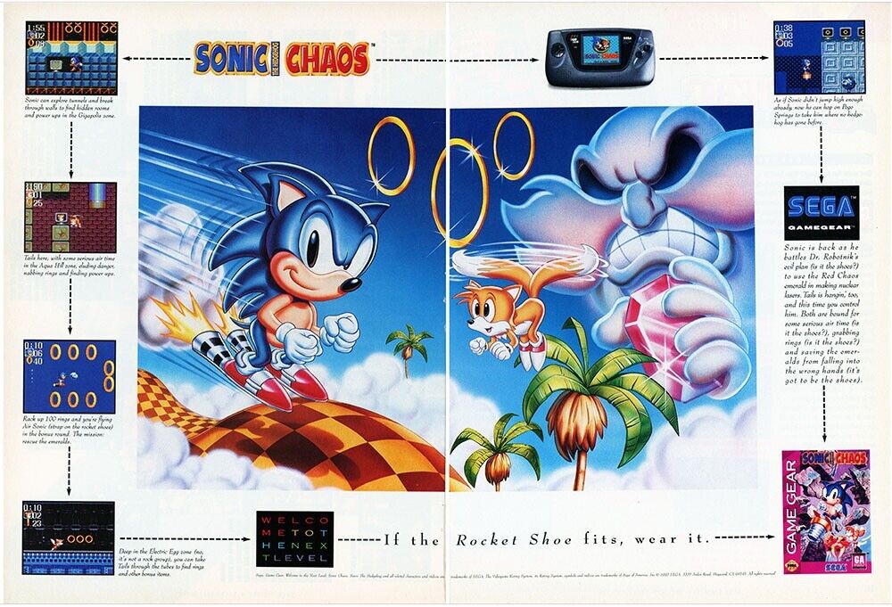 SEGA Video Games Sonic Chaos 1993 for sale