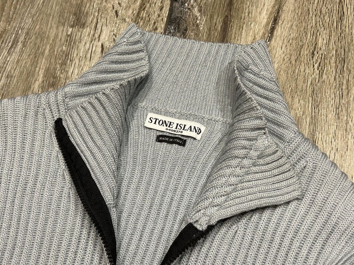 Vintage 2004 Stone Island Men's Sweater Full Zip Lampo 100 Vintage 2004 Stone Island Men's Sweater Full Zip Lampo 100
