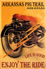 Motorcycle Bike Enjoy The Ride Arkansas Pg Trail Travel Vintage Poster FREE S/H
