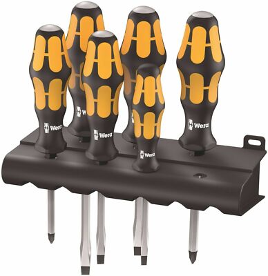 Wera 932/6 Kraftform Chiseldriver Screwdriver Set With Rack 05018282001 