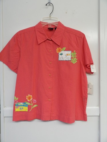NWT Erika Petite Large pink button down 