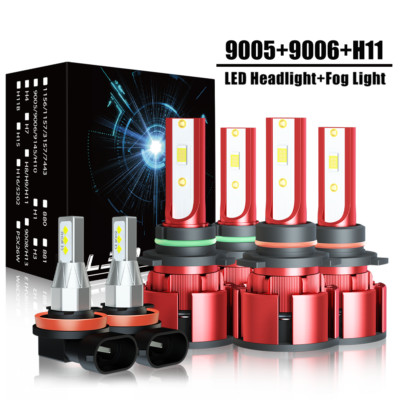 For Mitsubishi Lancer 2008-2015 6X LED Headlight Hi/Lo Beam + Fog Light Bulbs