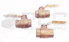LOT OF 3 1-1/8" 600WOG BRASS FEMALE BALL VALVES