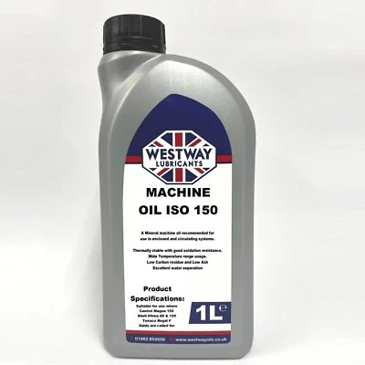 WESTWAY LUBRICANTS LTD Shell Vitrea 69 150 Equivalent Machine Oil ISO 150 1 Litres 1L UK Product