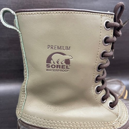Scarpe impermeabili Sorel 1964 Premium da donna taglia 6 verde marrone stivali anatra - Foto 2 di 12
