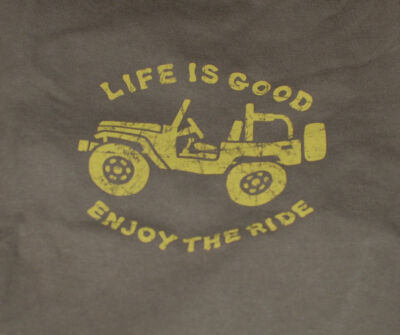 M NWT Men's Life is Good Offroad 4x4 Jeep Enjoy The Ride Brown SS ...