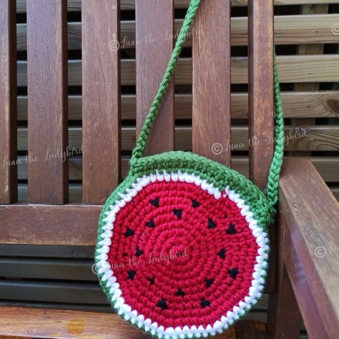 Watermelon bag and clutch bag crochet pattern only printed and