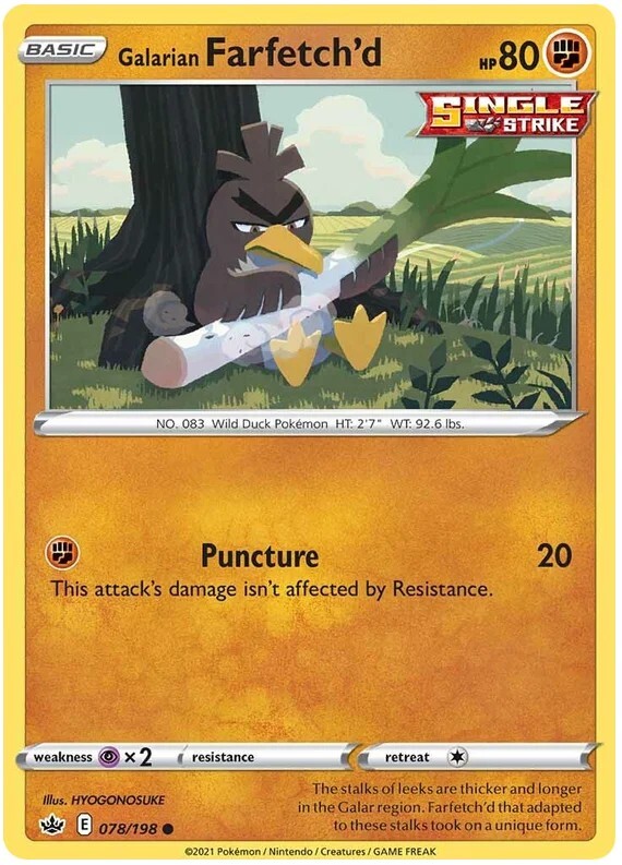 Galarian Farfetch'd Pokemon TCG Card 078/198