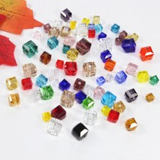 Cube Square Czech Crystal Faceted Rondelle Loose Bead Jewelry Making 4MM 6MM 8MM