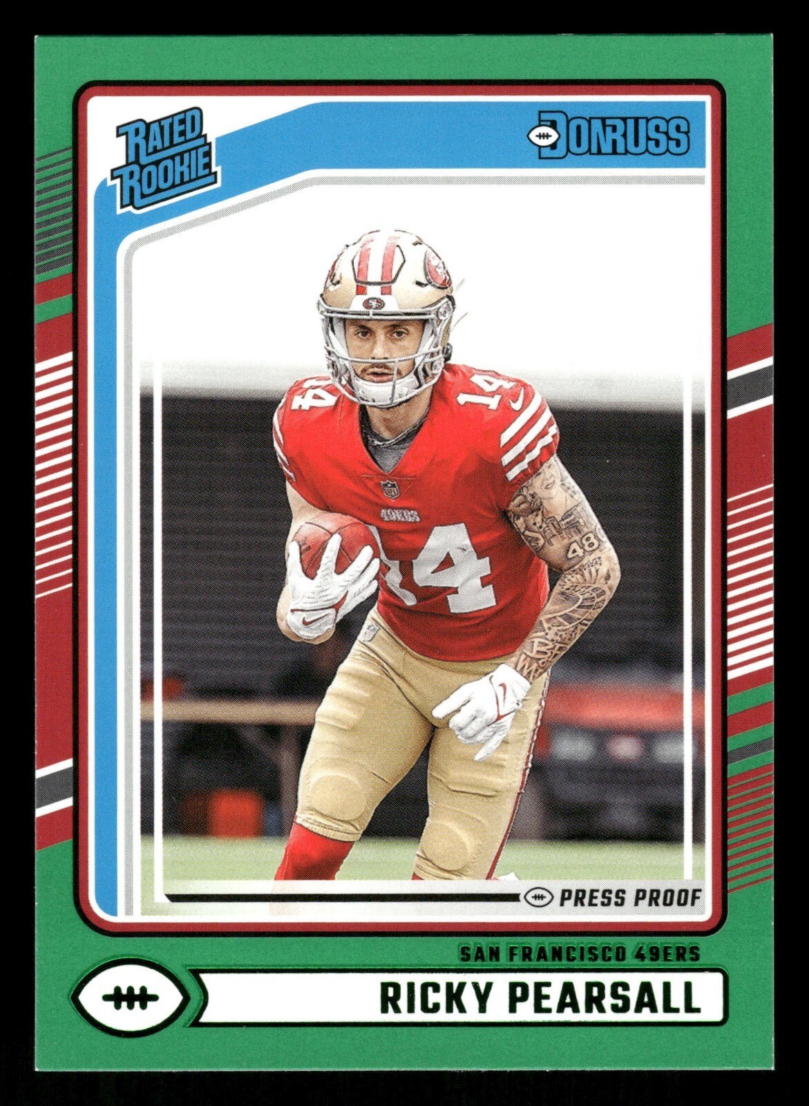 2024 Panini Donruss - Rated Rookie Green Press Proof #318 Ricky Pearsall (RC)
