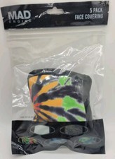 5-Pack Dark Tie Dye Polyester Face Masks Coverings By MAD Engine