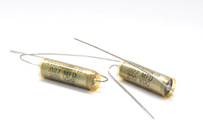 2pcs of MIL spec PIO Capacitor by Cornell Dubilier AP009A, 0.027 µF / 200 V, NOS