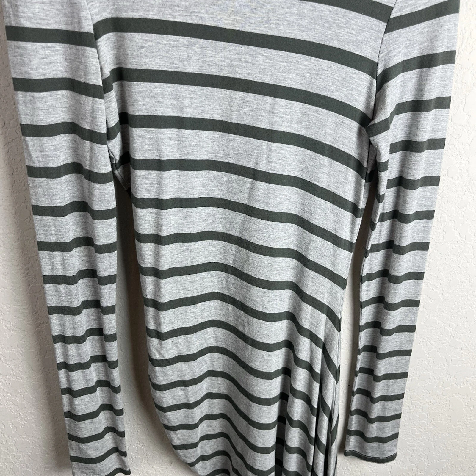 Abito T By Alexander Wang T Shirt S Grigio Verde Righe Asimmetrico Increspato Donna