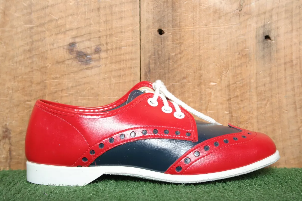 Vintage BRUNSWICK Red Blue Bowling Shoes Kids Sz. 5.5 Might Fit Smaller