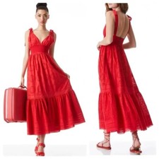 NEW Alice + Olivia Levine Eyelet-Embroidered Maxi Dress size 2