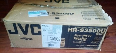 JVC HR-S3500U Super VHS Video Cassette Recorder SVHS 19-Head Remote, Box, Extras