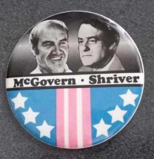 McGovern and Shriver Stars and Stripes 1972 Political Campaign Pin
