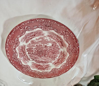 Kuchenteller,Desserteller, Englisches Porzellan Rot Grindley 20 cm Vintage