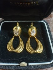 Bellissimi orecchini vintage in oro 18k(750) e zirconi MAI USATI