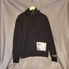 Calvin Klein Andy Warhol Graphic Print Fleece Hoodie Black Pullover Flag Size M