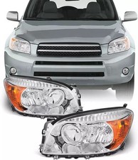  OE Factory Style for 06-08 Toyota RAV4 XA30 Chrome Clear Headlight Headlamps R