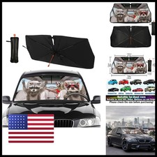 Socira Raccoon Car Windshield Sun Shade Umbrella Style Funny