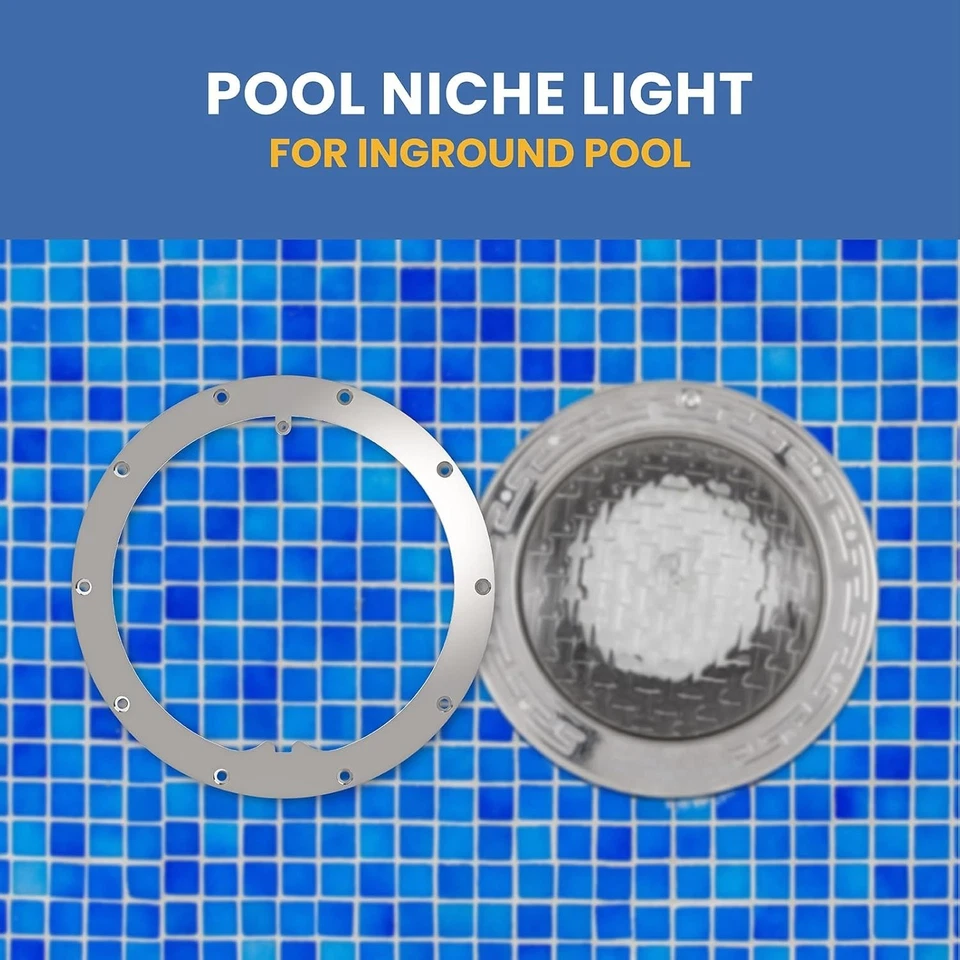 Anillo de sellado de luz de piscina de acero inoxidable premium para piscinas subterráneas - 10 orificios Foto 4 de 4