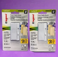 (Lot of 2) Legrand Radiant 700W 3-Way 1-Pole Dimmer Switches -White RH703PTCCCV6