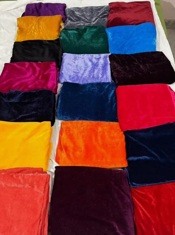 Vintage Pack of 50 solid Silk Velvet Remnants Scraps in 5x5" 8x8" Custom Sizes - Image 2 of 4