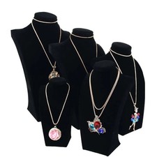 Velvet Mannequin Necklace Display Bust Stand Jewelry Holder Rack Display US  