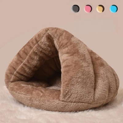 Triangle Pet Dog Kennel Mat Winter Warm Plush Cat Bed House Thickened Sleeping