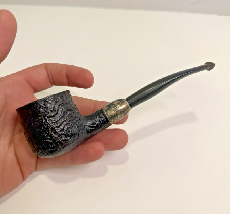 Vintage Savinelli Punto Oro 121KS Estate Pipe w/ Sterling Silver Band Italy 6" 