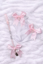 personalised dummy clip and frilly bow sock set