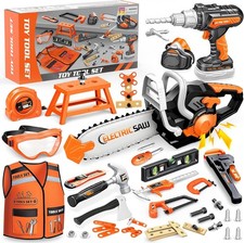 Kids Tool Set,56 Pcs Toddler Tool Set with Chainsaw Toys for Ages 3-5 Years  Co