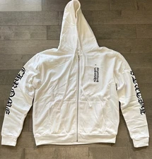 Chrome Hearts Vertical Logo Zip-Up Hoodie White Size M NEW 100% Authentic 🚚✅