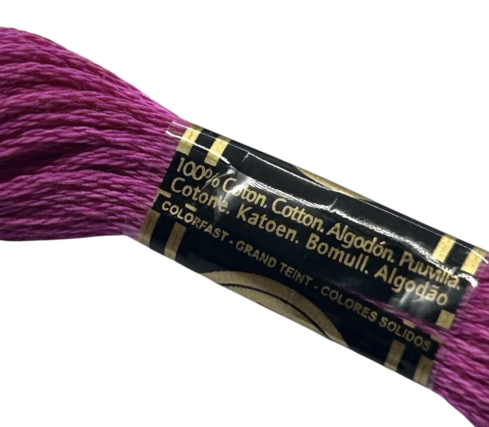 12 Skeins DMC Cotton Embroidery Floss Light Plum 3607 France 8.7y Each NEW - Image 4 of 4