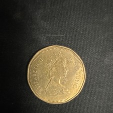 1987 Canada $1 Dollar Coin Queen Elizabeth II Loon Bronze Circulated