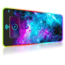 YQE Gaming Mouse Pad Wireless Charging: RGB Gamer Desk Mat 15W for Keyboard a...