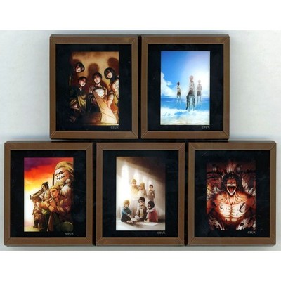 5er Set AoT Online Ausstellung gerahmte Illustration Ständer Button Ver.  Jap...