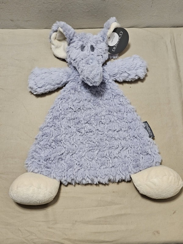 2023 Demdaco Lovey COZ Ellery Elephant Rattle Blankie 14" Plush With Tags