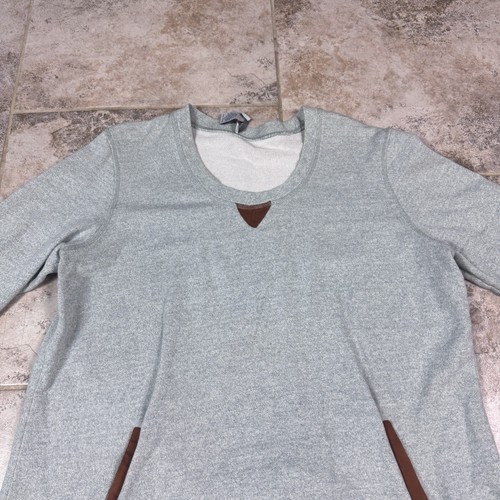 Soft Surroundings Sweatshirt Womens XL Gray French Terry Pullover Pocket - Picture 2 of 8