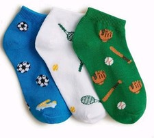 New Crewcuts Boys Medium K13-k2 3 Pack Sports Socks Baseball Soccer Tennis