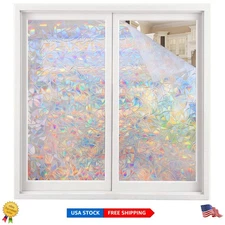 3D Rainbow Window Privacy Film - Easy Application, UV Protection 35.4 x 118"
