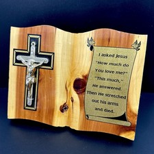De Colección Madera Santa Biblia Soporte de Madera Decoración Religiosa Juan 3:16 Jesús Cuánto Amor