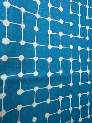 Andover Fabrics Kim Schaefer 26'' x 44'' Aqua Off-White Cotton Geometric Fabric