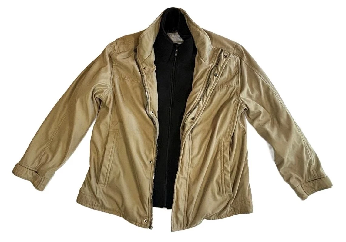 Marc New York Andrew Marc Mens XL Khaki Field Jacket Zip In Liner Utility image 3
