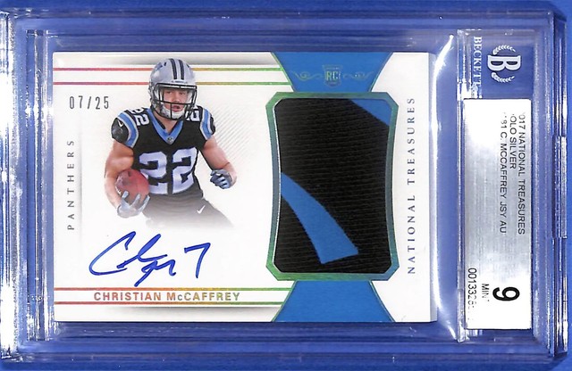 2017 Panini National Treasures Christian McCaffrey Rookie Patch Autograph #181
